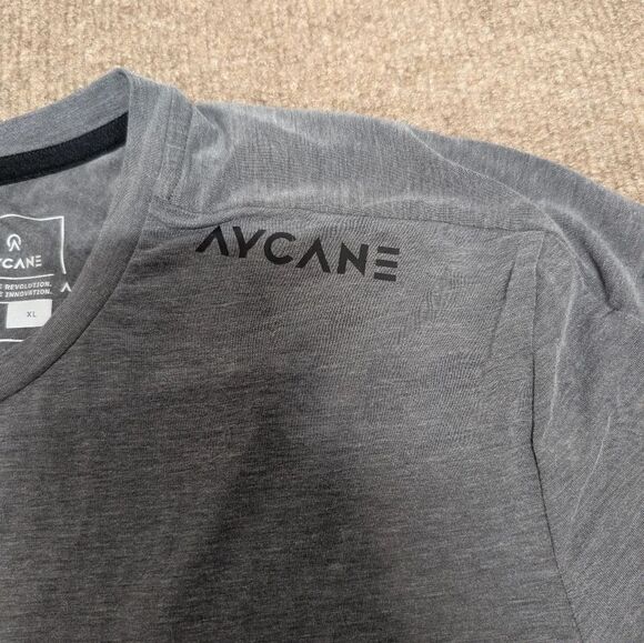 Aycane Ryuz Men's Gray Short Sleeve Shirt Performance Hockey Workout XL - Picture 2 of 5